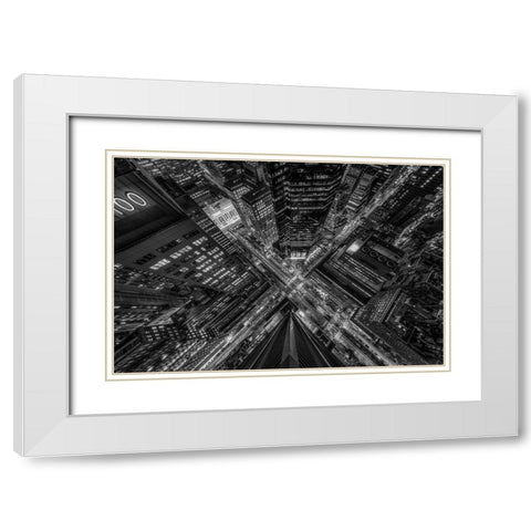 Park Avenue New York White Modern Wood Framed Art Print with Double Matting by Getty, Bruce