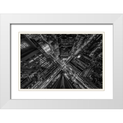 Park Avenue New York White Modern Wood Framed Art Print with Double Matting by Getty, Bruce