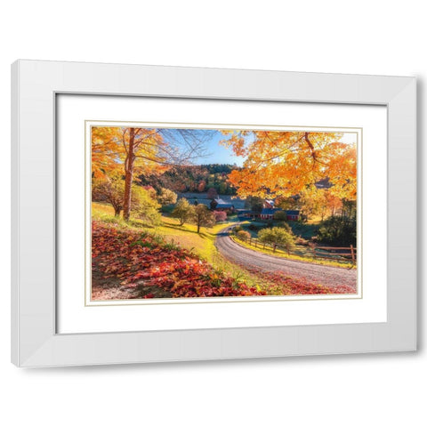 Sleepy Hollow Ranch, Vermont White Modern Wood Framed Art Print with Double Matting by Getty, Bruce