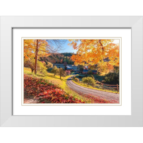 Sleepy Hollow Ranch, Vermont White Modern Wood Framed Art Print with Double Matting by Getty, Bruce