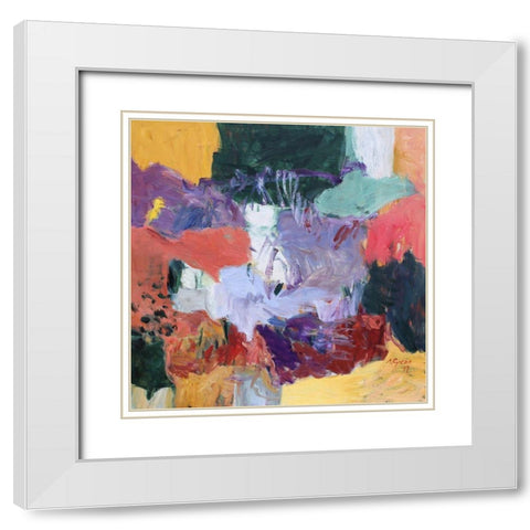 White Fence White Modern Wood Framed Art Print with Double Matting by Gocan, Simona