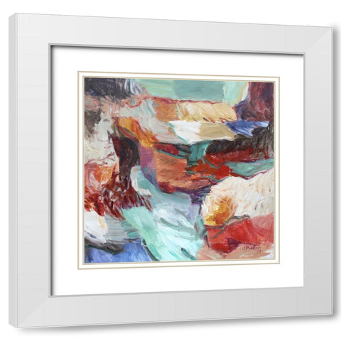 Mountain Lake White Modern Wood Framed Art Print with Double Matting by Gocan, Simona
