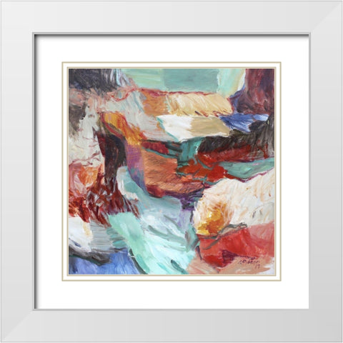 Mountain Lake White Modern Wood Framed Art Print with Double Matting by Gocan, Simona