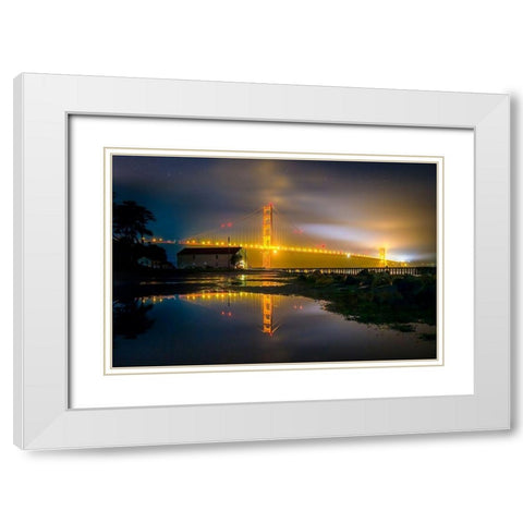 Dark Night White Modern Wood Framed Art Print with Double Matting by Gordon, Dave