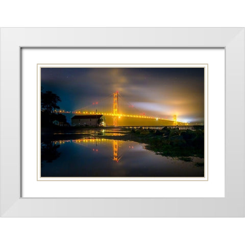 Dark Night White Modern Wood Framed Art Print with Double Matting by Gordon, Dave