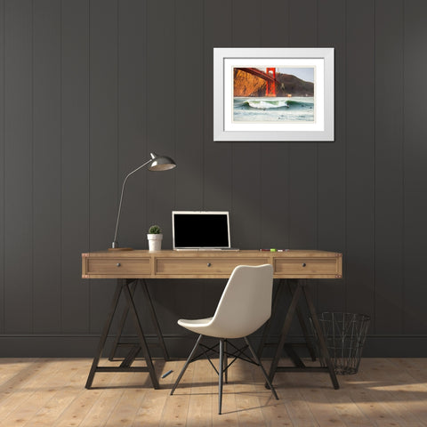Golden Surf White Modern Wood Framed Art Print with Double Matting by Gordon, Dave