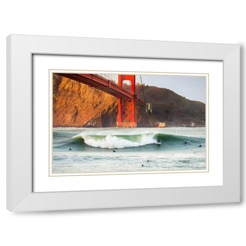 Golden Surf White Modern Wood Framed Art Print with Double Matting by Gordon, Dave