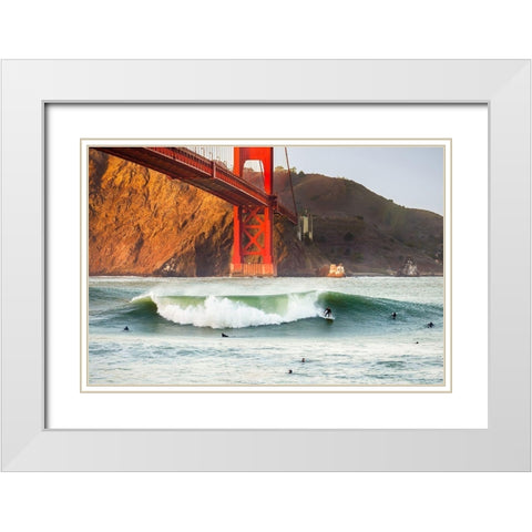 Golden Surf White Modern Wood Framed Art Print with Double Matting by Gordon, Dave