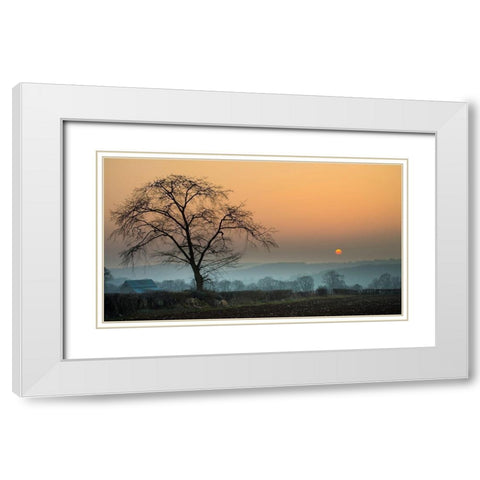 Morning Sun White Modern Wood Framed Art Print with Double Matting by Goncalves, Adelino