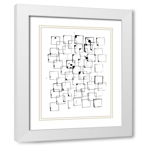 Building Blocks White Modern Wood Framed Art Print with Double Matting by Greenberg, Ilana