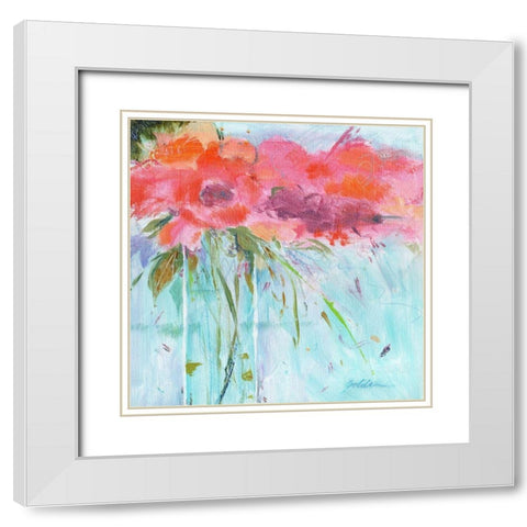 Heart Bouquet Composition White Modern Wood Framed Art Print with Double Matting by Golden, Sheila