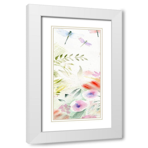 Flight of the Dragonfly #1 White Modern Wood Framed Art Print with Double Matting by Golden, Sheila