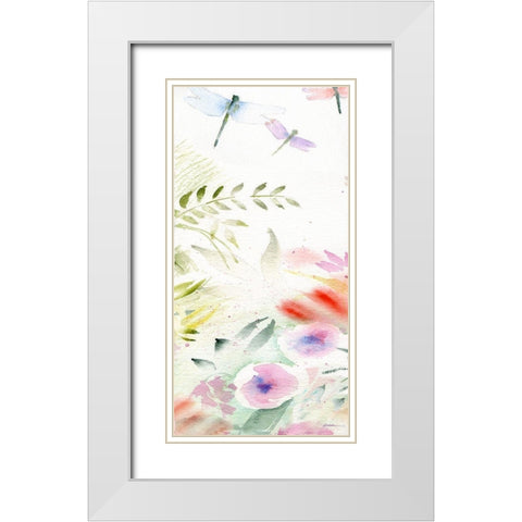 Flight of the Dragonfly #1 White Modern Wood Framed Art Print with Double Matting by Golden, Sheila