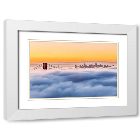 Morning Fog White Modern Wood Framed Art Print with Double Matting by Gordon, Dave