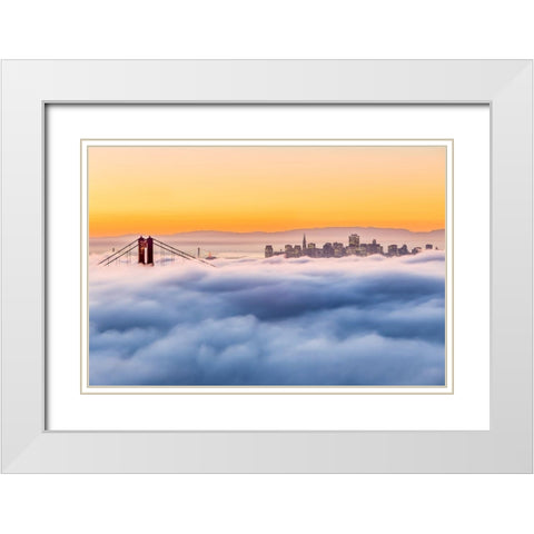 Morning Fog White Modern Wood Framed Art Print with Double Matting by Gordon, Dave