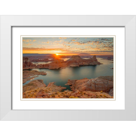 Gunsight Sunrise White Modern Wood Framed Art Print with Double Matting by Gavrilis, John
