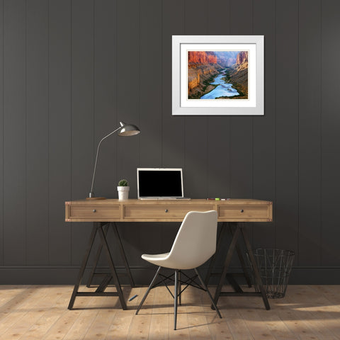 Mile 52 Colorado River White Modern Wood Framed Art Print with Double Matting by Gavrilis, John