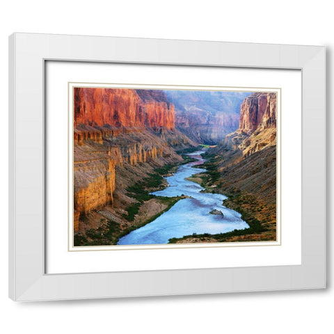 Mile 52 Colorado River White Modern Wood Framed Art Print with Double Matting by Gavrilis, John