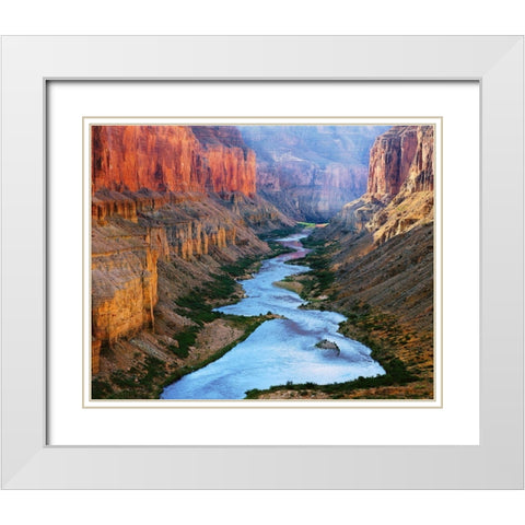 Mile 52 Colorado River White Modern Wood Framed Art Print with Double Matting by Gavrilis, John