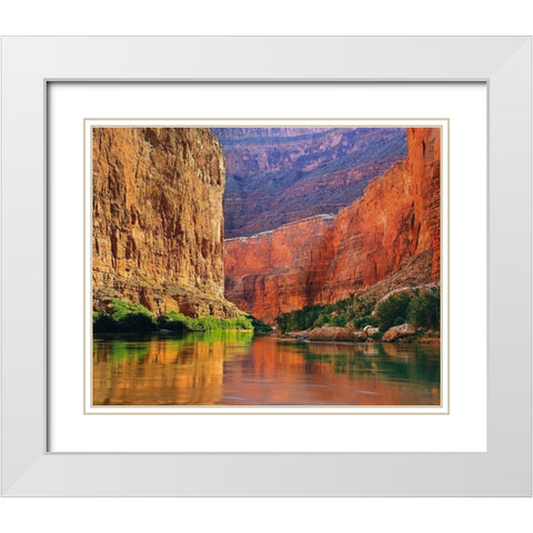 Red Wall Gorge White Modern Wood Framed Art Print with Double Matting by Gavrilis, John