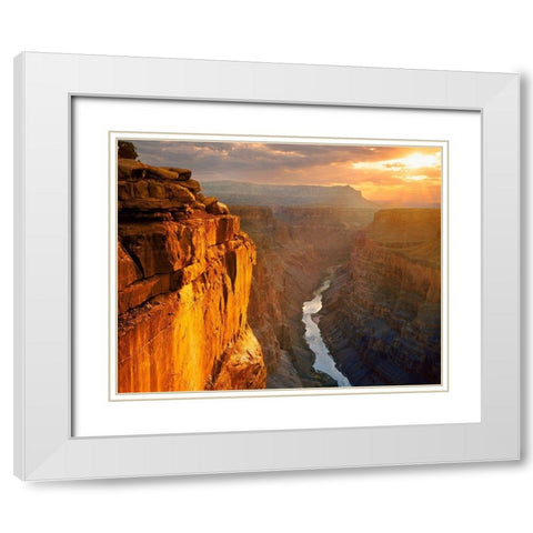 Toroweap Sunrise White Modern Wood Framed Art Print with Double Matting by Gavrilis, John