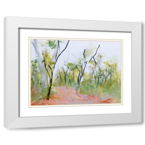 Loop Trail Through Swamp Oak Woodland White Modern Wood Framed Art Print with Double Matting by Gordon, Ann