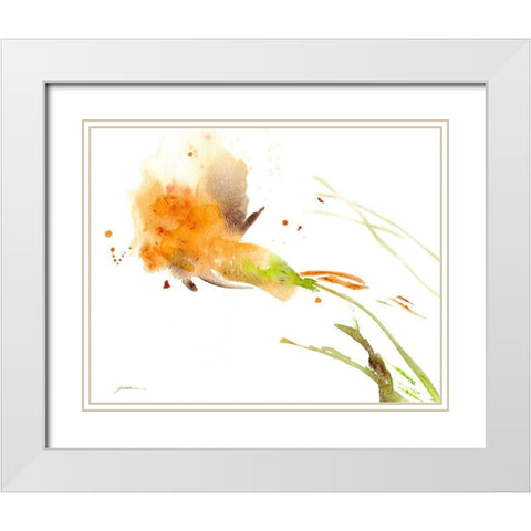 Ochre Opening White Modern Wood Framed Art Print with Double Matting by Golden, Sheila