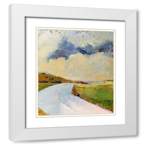 One Cloud-One Road White Modern Wood Framed Art Print with Double Matting by Gordon, Toby