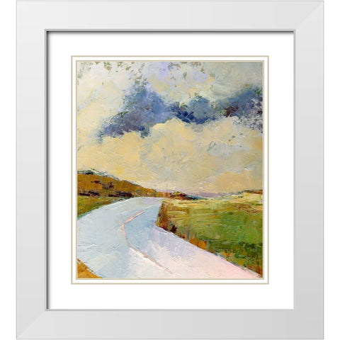 One Cloud-One Road White Modern Wood Framed Art Print with Double Matting by Gordon, Toby