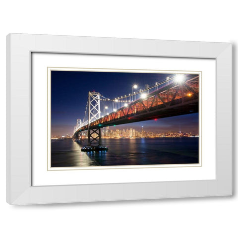 Under The Bay Bridge White Modern Wood Framed Art Print with Double Matting by Gavrilis, John
