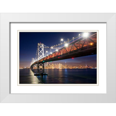 Under The Bay Bridge White Modern Wood Framed Art Print with Double Matting by Gavrilis, John