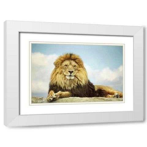 The King White Modern Wood Framed Art Print with Double Matting by Grippo-Pike, Carrie Ann