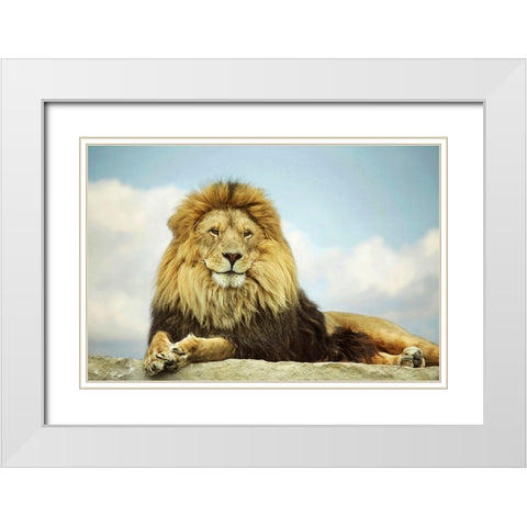 The King White Modern Wood Framed Art Print with Double Matting by Grippo-Pike, Carrie Ann