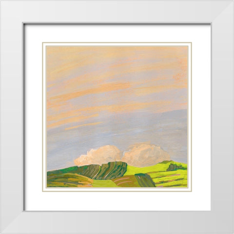 Hills and Clouds White Modern Wood Framed Art Print with Double Matting by Gordon, Toby
