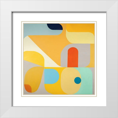 Slant of Light White Modern Wood Framed Art Print with Double Matting by Griese, Marion