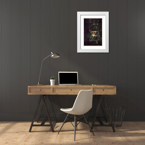 Wolf White Modern Wood Framed Art Print with Double Matting by Grippo-Pike, Carrie Ann