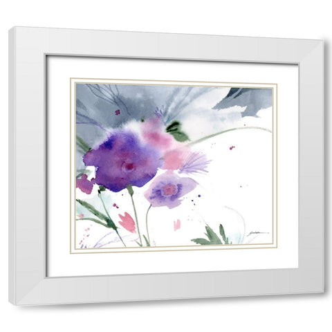 Purple Cloud Garden White Modern Wood Framed Art Print with Double Matting by Golden, Sheila