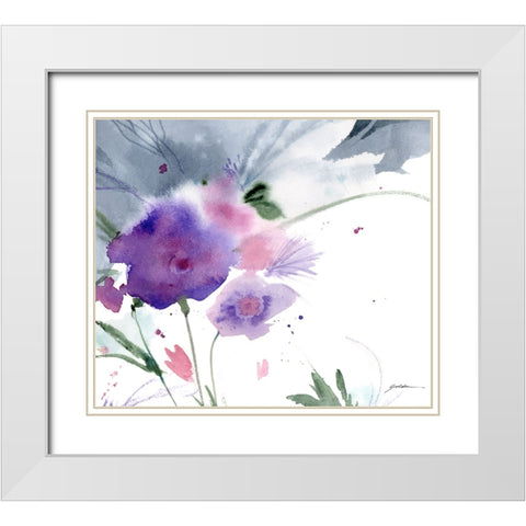 Purple Cloud Garden White Modern Wood Framed Art Print with Double Matting by Golden, Sheila