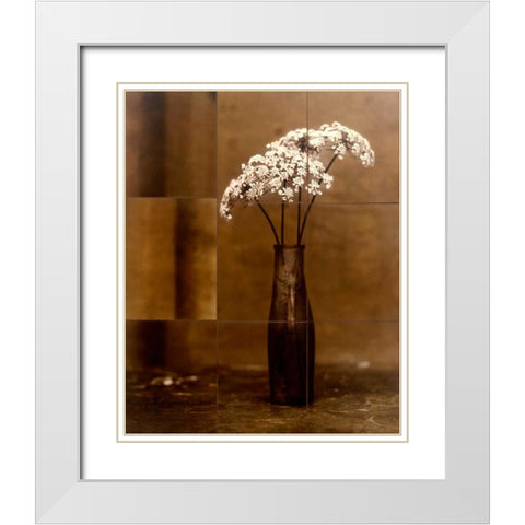 Night Flower White Modern Wood Framed Art Print with Double Matting by Gauthier, Jan