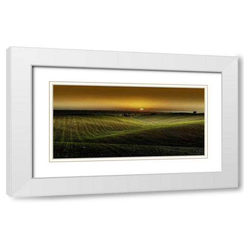 Alentejo Sunset White Modern Wood Framed Art Print with Double Matting by Goncalves, Adelino