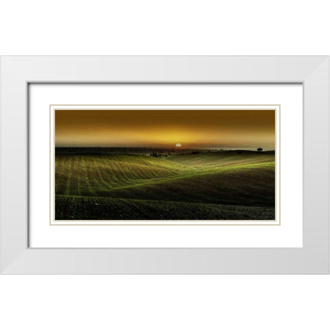 Alentejo Sunset White Modern Wood Framed Art Print with Double Matting by Goncalves, Adelino