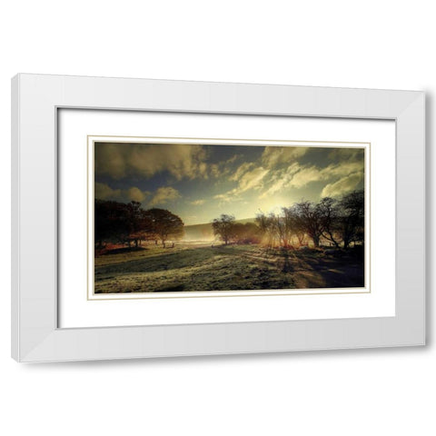 Here Comes the Sun White Modern Wood Framed Art Print with Double Matting by Goncalves, Adelino