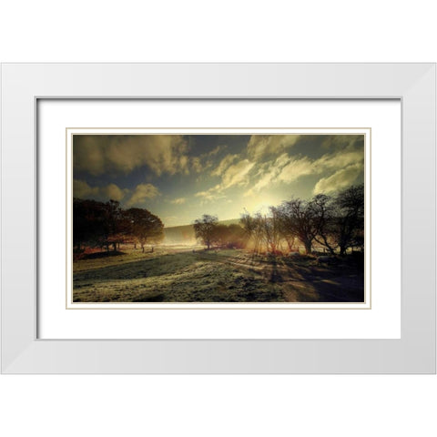 Here Comes the Sun White Modern Wood Framed Art Print with Double Matting by Goncalves, Adelino