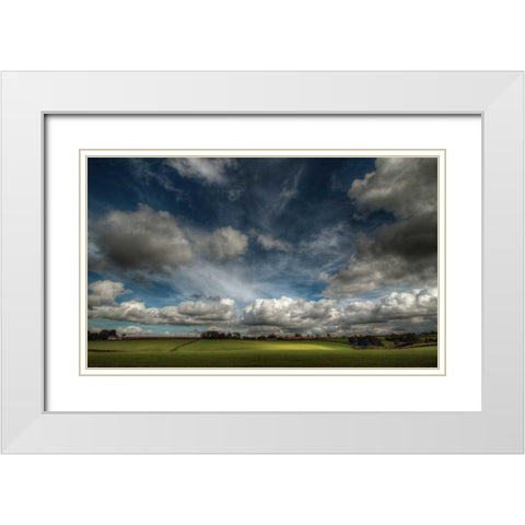 Love Clouds White Modern Wood Framed Art Print with Double Matting by Goncalves, Adelino