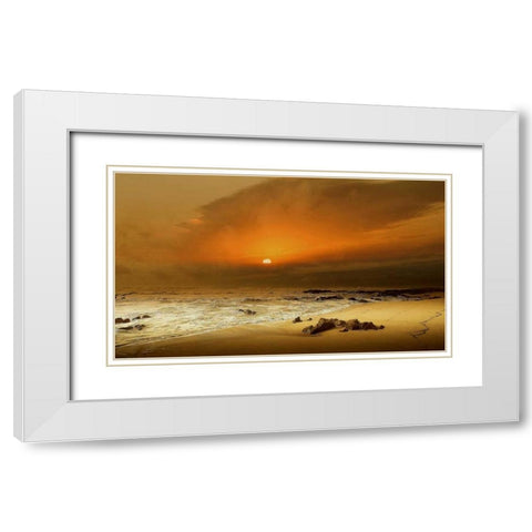 The Beach White Modern Wood Framed Art Print with Double Matting by Goncalves, Adelino