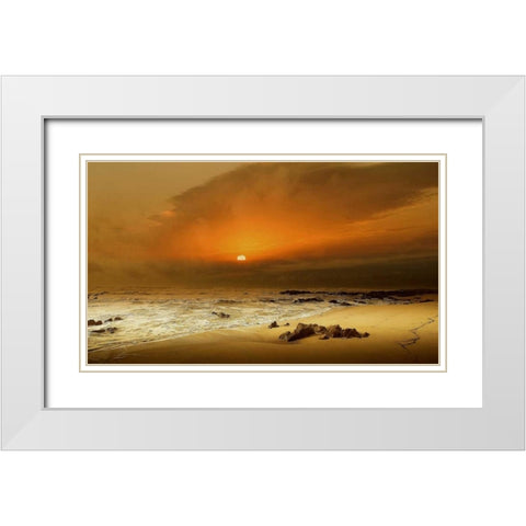 The Beach White Modern Wood Framed Art Print with Double Matting by Goncalves, Adelino