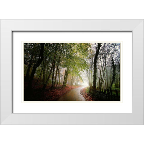 The Fence White Modern Wood Framed Art Print with Double Matting by Goncalves, Adelino
