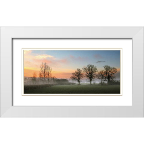 The Mist White Modern Wood Framed Art Print with Double Matting by Goncalves, Adelino