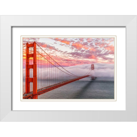 Evening Commute White Modern Wood Framed Art Print with Double Matting by Gordon, Dave