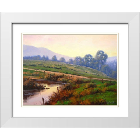 Afternoon Glow White Modern Wood Framed Art Print with Double Matting by Gercken, Graham